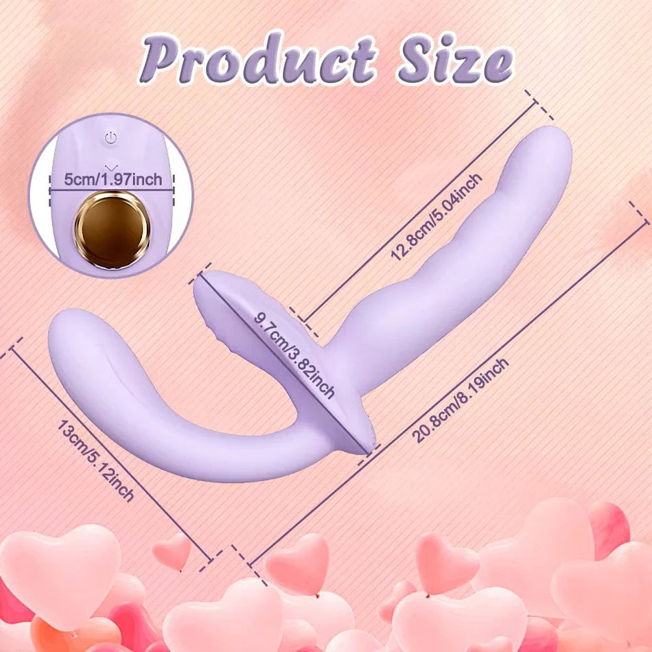 Strapless Strap-On Double-Ended Anal Dildo Vibrator