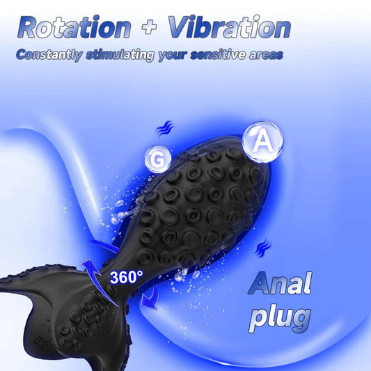Convex Rotation Vibrating Prostate Butt Plug With Remote Control