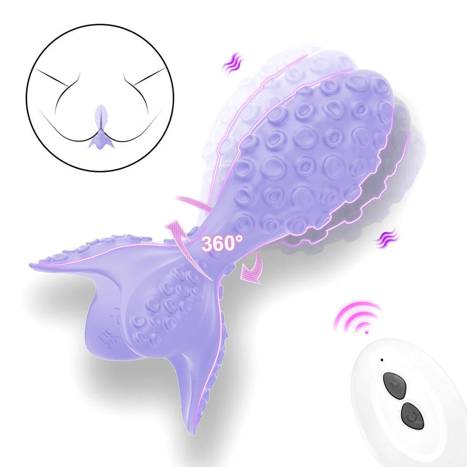 Convex Rotation Vibrating Prostate Butt Plug With Remote Control